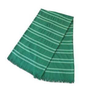 NWT Chenille Dark Green Blanket Striped Throw 50” x 60” Bullseye’s Playground